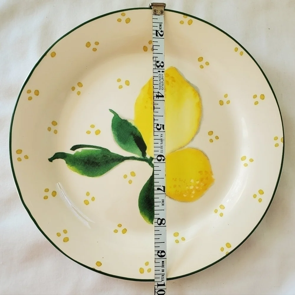 Vintage NOS Deadstock Pier 1 Ironstone 9.75 Inch Plate With Lemon Design